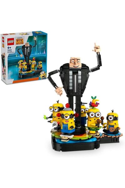 LEGO مجموعة بناء شخصيات غرو والمينيونز من فيلم "أنا الحقير 4" (رقم 75582)