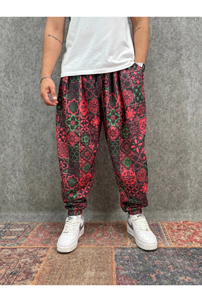 FıttingRoom Elastic Waist Pleated Patterned Half-Shalwar