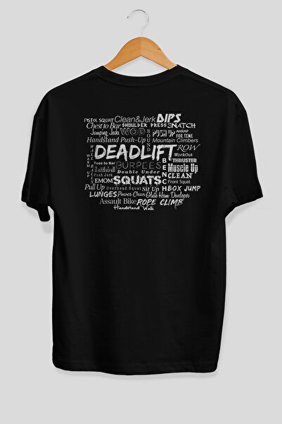 Ankhises Μαύρο μπλουζάκι Deadlift Oversize με στάμπα στην πλάτη, 100% βαμβάκι...