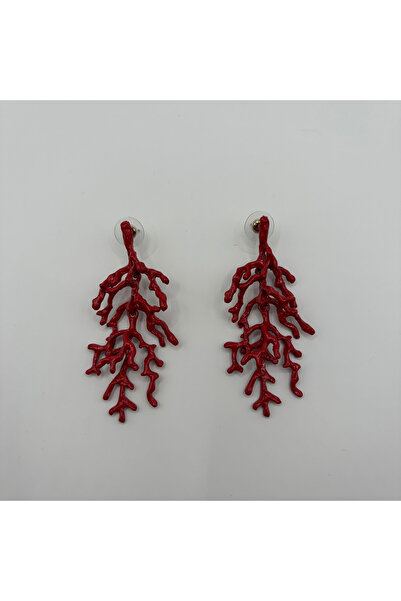 MAREM Coral Formed Red Dangle Earrings for Women Summer Sea Themed Statement ...