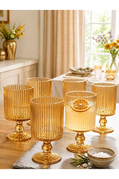 P H Panayır Home 6 Pieces Cocktail Glass Set, Glass Coffee Water Cup Set, Mag...