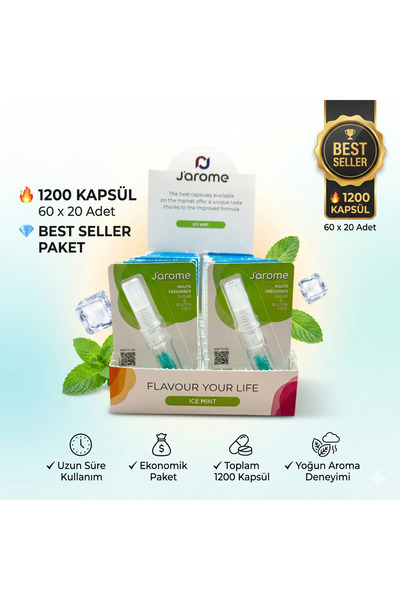 Jarome 1200 Kapsül (60x20) - BUZ NANE Aromalı Mentol Kapsülü