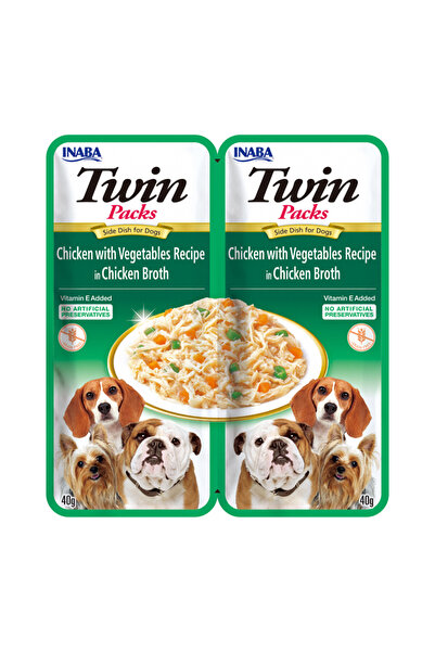 Inaba Churu Dog Twin Pui și Legume în Supă de Pui 2 x 35 g