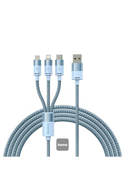 Baseus Cablu StarSpeed 3-în-1 USB-C Lightning Micro USB 1.2m Albastru