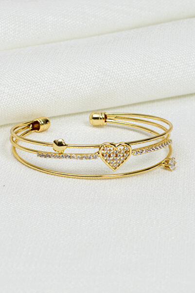 Süspüs Accessories سوار من 3 صفوف مع شكل قلب مزخرف
