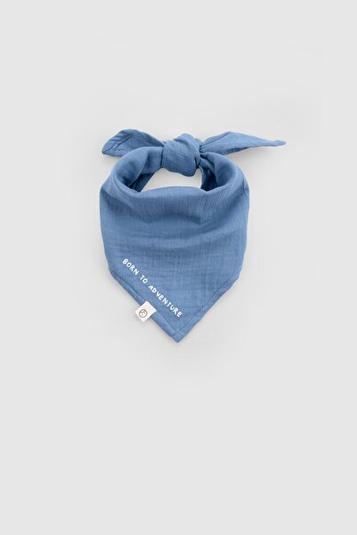 Little Gusto Organic Cotton Baby Triangle Scarf Blue
