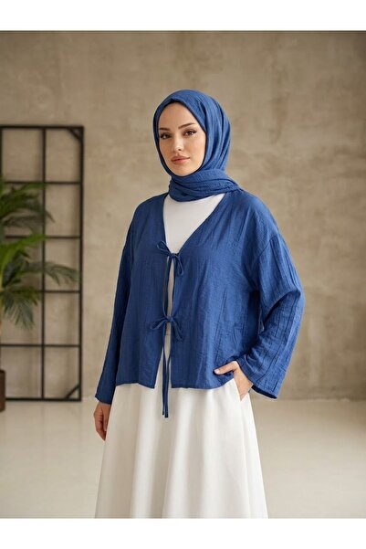 Foremia Front-Tie Tunic-Indigo