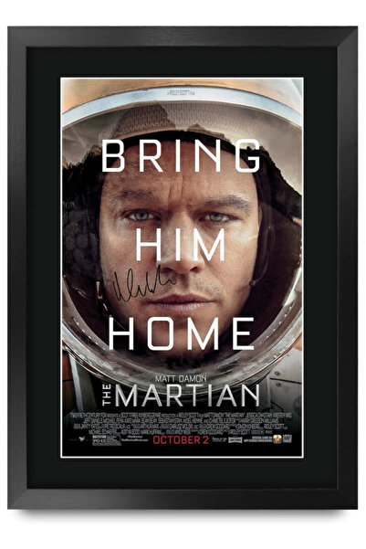 HWC Trading FR A3 The Martian Matt Damon Gifts ملصق مطبوع عليه صورة موقعة لمح...