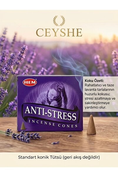 Hem Ceyshe AntiStress Konik Tütsü Rahatlatıcı Kokular Anti Stress Meditasyon ...