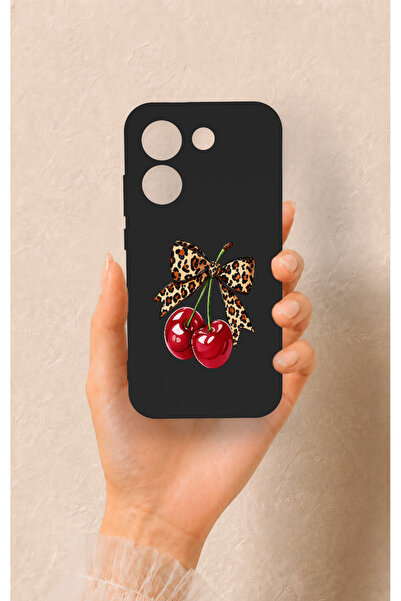 Vip Case Poco X8 Pro Uyumlu Kiraz Fiyonk Desenli Silikon Kılıf