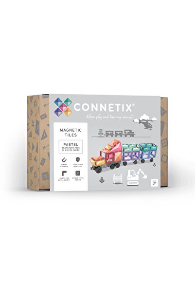 Connetix Pastel Transport Pack Manyetik Bloklar - 50 Parça