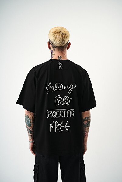 Respire Tricou supradimensionat negru, cu croială rapidă