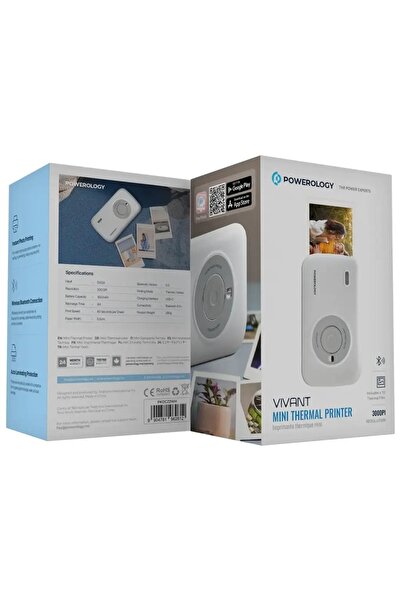 Powerology Vivant Mini Thermal Printer White
