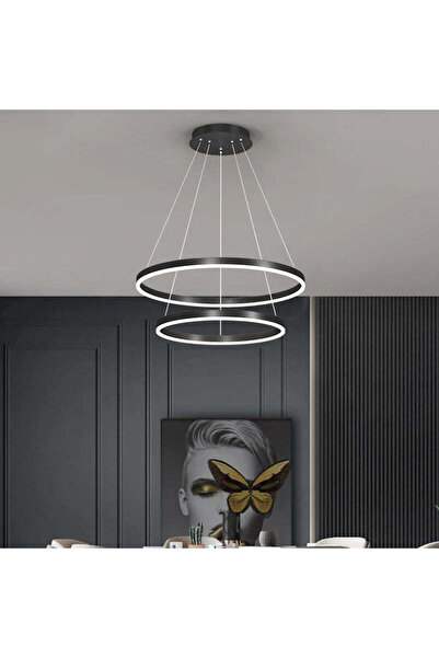 La Cucu Lustra LED suspendata cu telecomanda CASIANA 41W, 2 Cercuri, lumina R...
