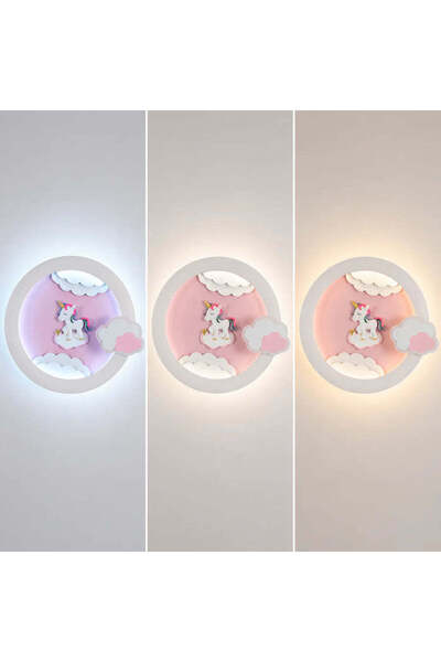 CMHOME Lustra LED cu telecomanda 71W, Diametru 50cm, lumina Rece/Calda/Neutra, Roz