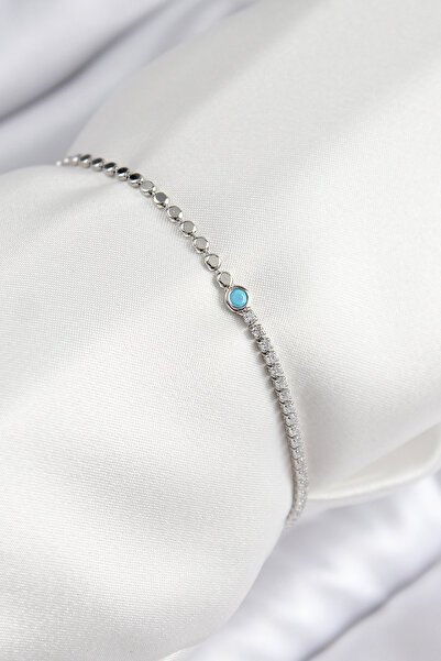 OGHAMAY Brass Zircon Stone Bead Model Crushed Chain Silver Color Women's Brac...