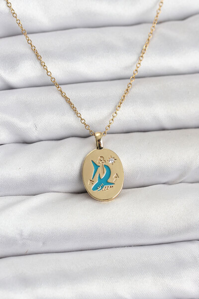 OGHAMAY 316L Steel Chain Gold Color Shark Figure Women's Necklace