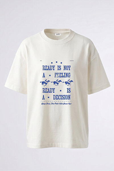Anetos Tricou supradimensionat alb din bumbac, cu imprimeu pe spate, cu temat...