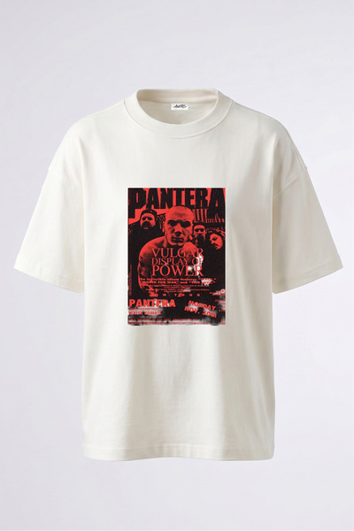 Anetos Pantera VulgarDisplay dizajn, pamučna bela oversize majica sa štampani...