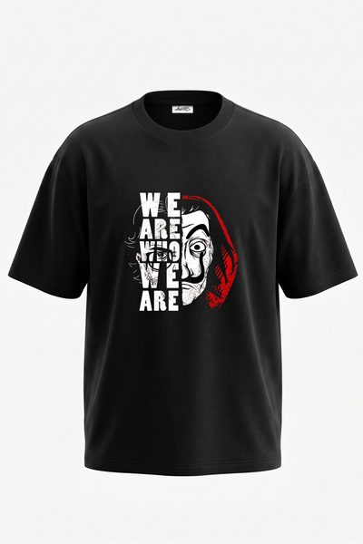 Anetos Dizajn maske iz serije Money Heist, pamučna crna majica sa štampanim z...