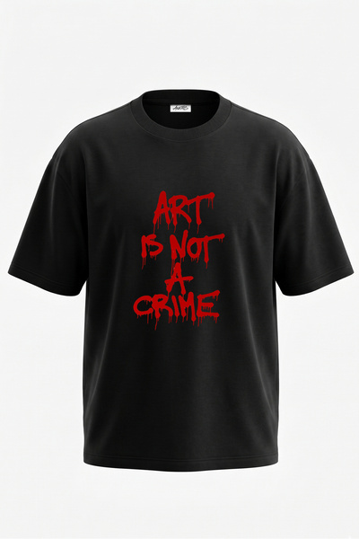Anetos Tricou oversize negru din bumbac cu imprimeu pe spate Graffiti Art Design