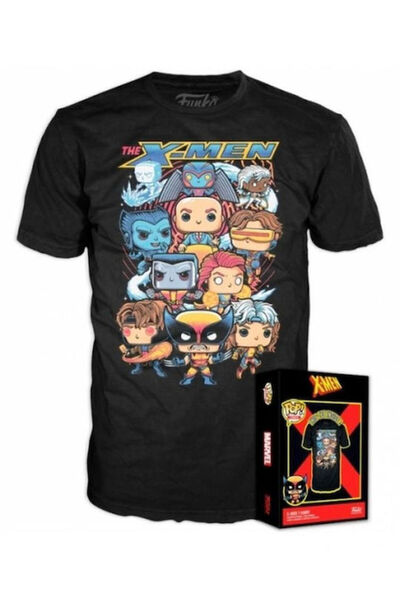 Funko Ποπ! Tees Movies: X-Men - Μαύρο μπλουζάκι με την ομάδα (S)