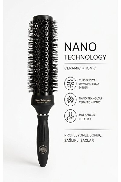 PİRAYE AKSESUAR Nano Teknoloji Kırık Fön Tarağı • Profesyonel Erimeyen İyonik...