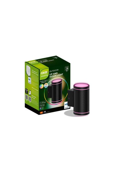 Calex Lampă de perete LED inteligentă RGB+Alb Cald 4W IP44 Negru