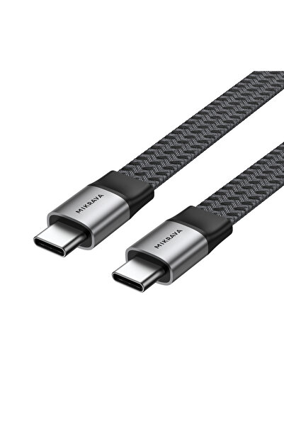 USB 4.0 40GBPS Flat USB C Veri Kablosu 1.2 Metre, 240W USB C Şarj Kablosu, 8K@60hz 4K@240Hz 2K@360Hz Thunderbolt 4 Görüntü Kablosu
