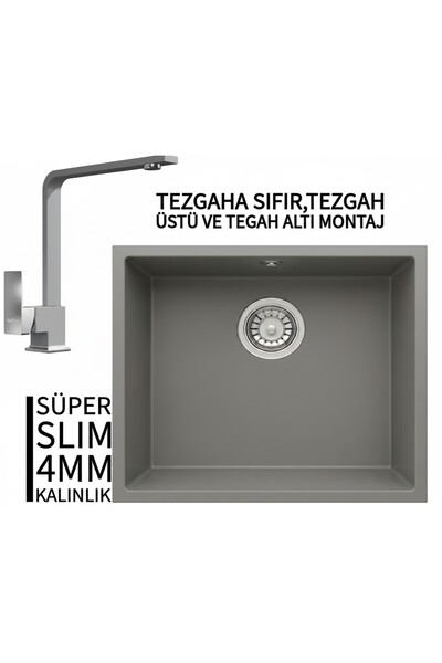 RealStone Steep 50 Gri Granit Evye & Göksu Gri Uyumlu Batarya Seti
