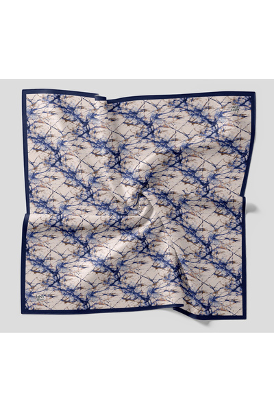Levidor Crystal Scarf Marble Pattern Navy Blue