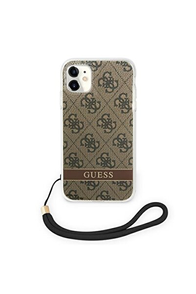 Guess Husă 4G Print Strap pentru iPhone 11 - Maro
