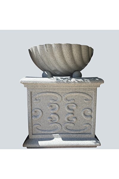 DEKA FORM Dekaform Antik Beton Görünümlü Plastik Saksı Klasik Dokulu Dekorati...