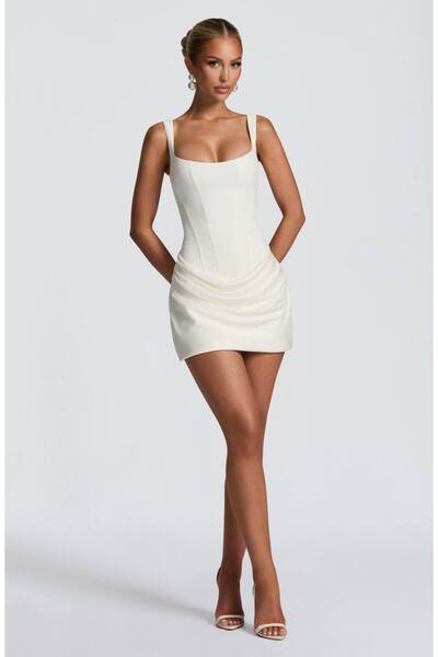 Sedoco Bodysuit Form Mini Elbise – BEYAZ