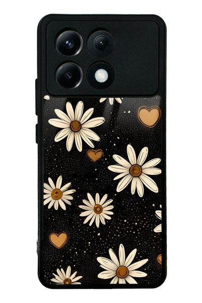 Spoyi حافظة هاتف Xiaomi Poco X6 Pro بتصميم Midnight Daisies لامعة