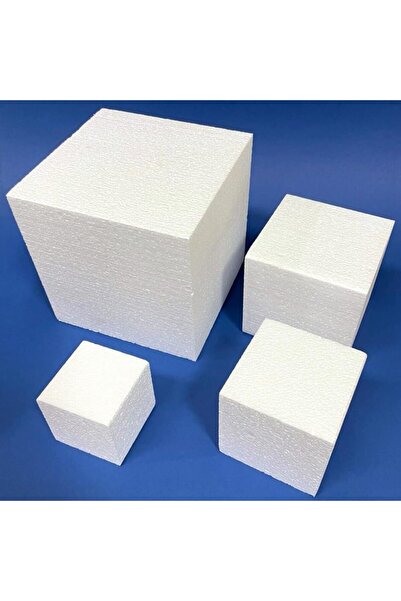 FWM Polystyrene Cube Block for Arts and Crafts, School Projects, White, 25cm ...