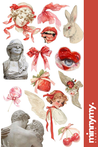Minnymy Angel Love Collection Sticker, Çıkartma, Ajanda, Günlük, Planlayıcı, ...