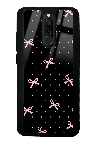 Spoyi Xiaomi Redmi 8 Pembe Kurdele Tasarımlı Glossy Telefon Kılıfı