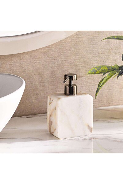 PAN HOME Aristo Marble Soap Dispenser 10.3x6.3x15cm - Beige