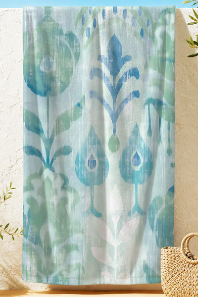 Evimde Bambaşka Ethnic Botanical Premium Beach Towel - Mediterranean Bohemian...
