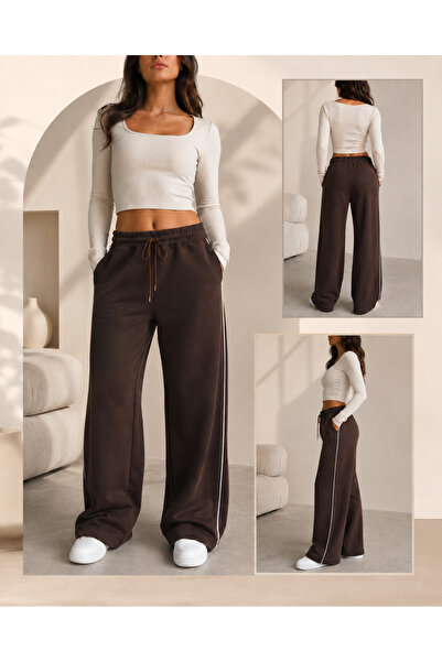 De Carte Pantaloni de trening Harajuku Streetwear Side Strip pentru femei, co...