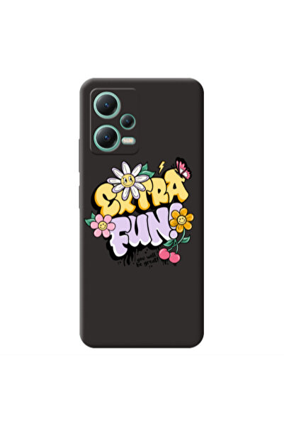 Other Xiaomi Redmi Note 12 Pro 5G Extra Fun Black Colored Silicone TPU Θήκη