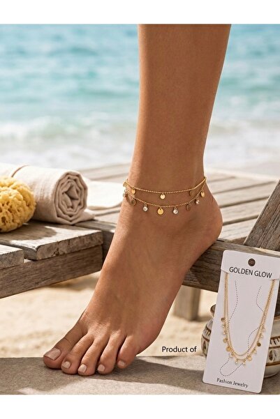 Goldenglowco Zirkonyum 14 K Altın Kaplama Halhal