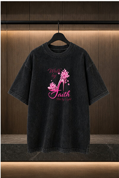 valeriae Πλενόμενο μπλουζάκι Oversize Unisex, Πλυμένο Vintage Street Style, Μ...