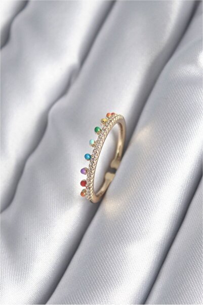 Generic Brand Brass Gold Color Zircon Stone Detail Women's Ring