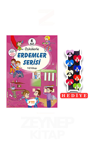 Yuva Yayınları 4.Sınıf Öykülerle Erdemler Serisi 10 Kitap Set (8'li Kalp Ayra...