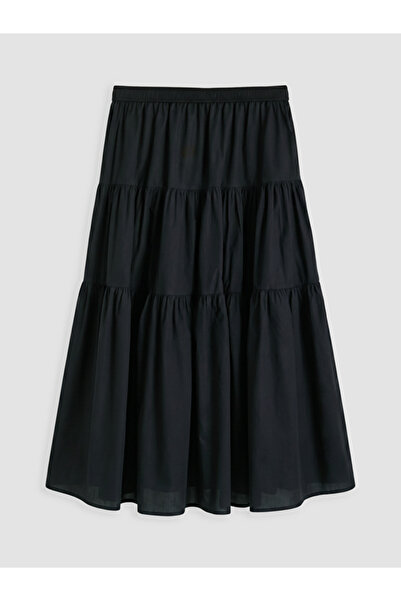 LC Waikiki Rmz Gi̇yi̇m Farkiyla Waist Drawstring Layered Skirt
