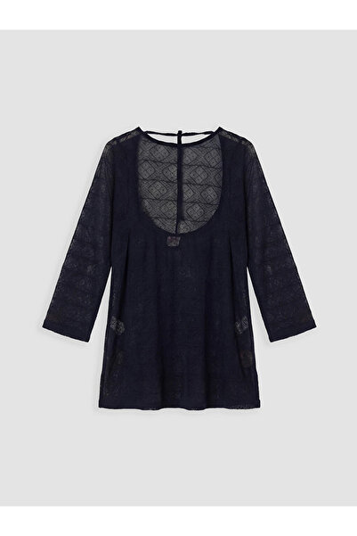 LC Waikiki Petrol Crew Neck Patterned Women's Beach Dress