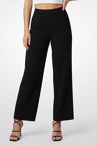 Don't Call Me Jennyfer Women Regular Fit Solid Straight Leg Pants, Black