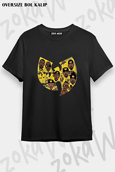 ZOKAWEAR Unisex Loose Fit Wu Tang Clan V8 Printed T-Shirt